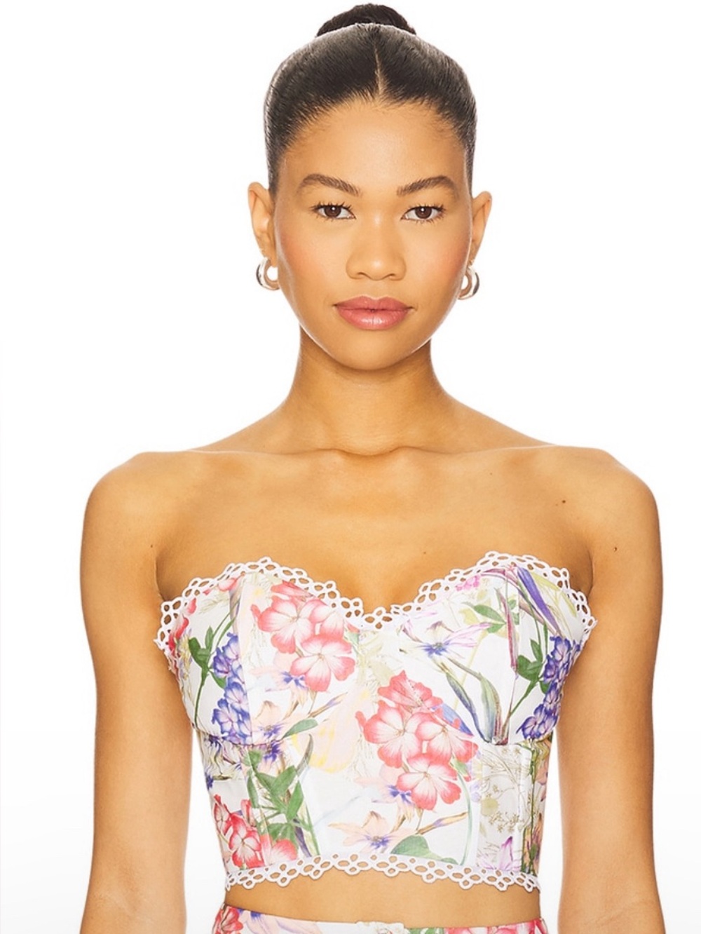 Charo Ruiz Xandra Floral Bustier Crop Top